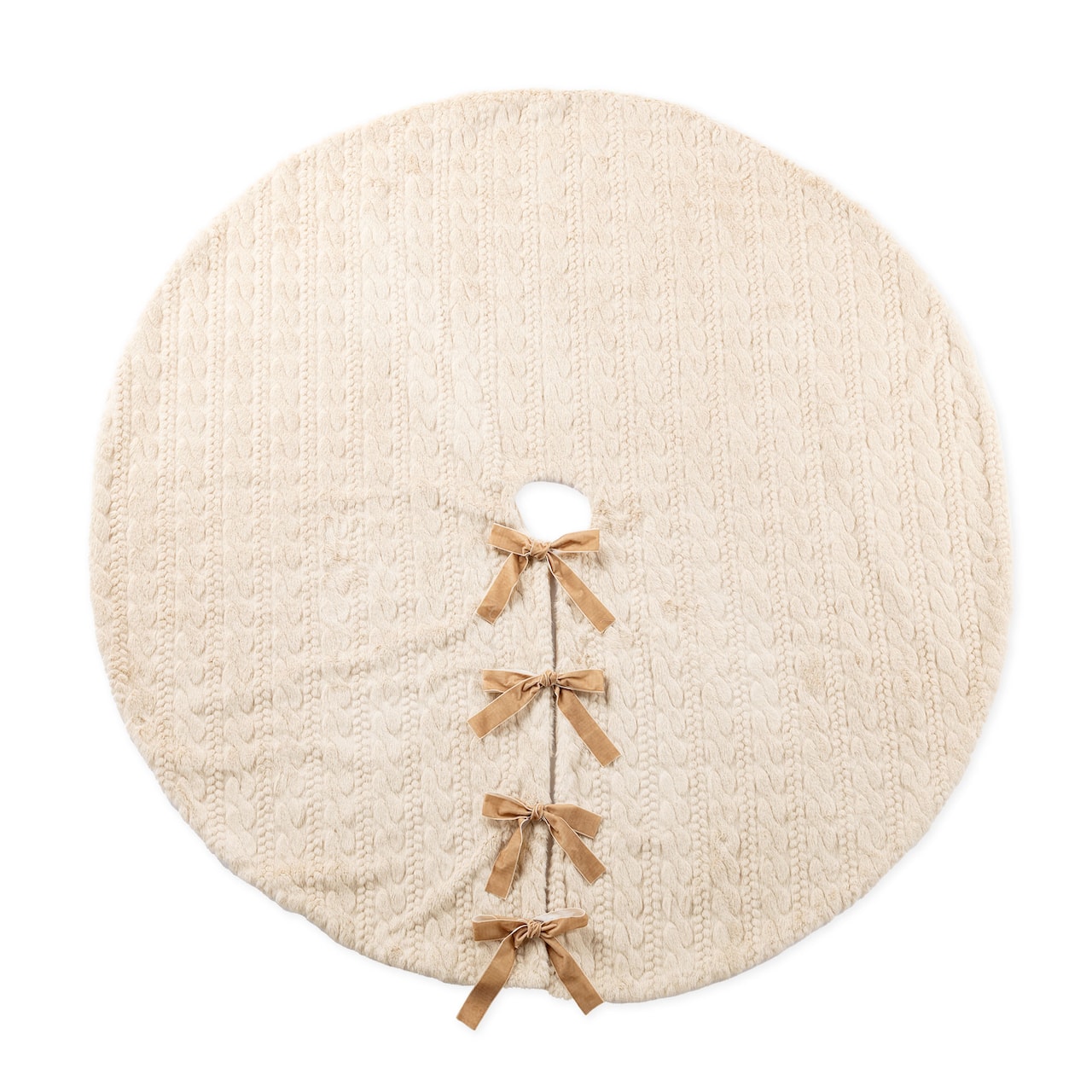 Glitzhome® 60"D Reversible Twisted Faux Marten Fur Christmas Tree Skirt